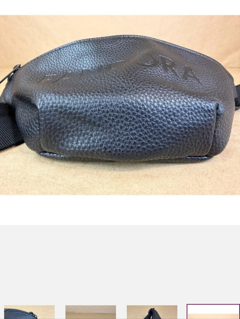 Limited Edition PANDORA Black Faux Leather Belt Bag Crossbody Fanny Pack
